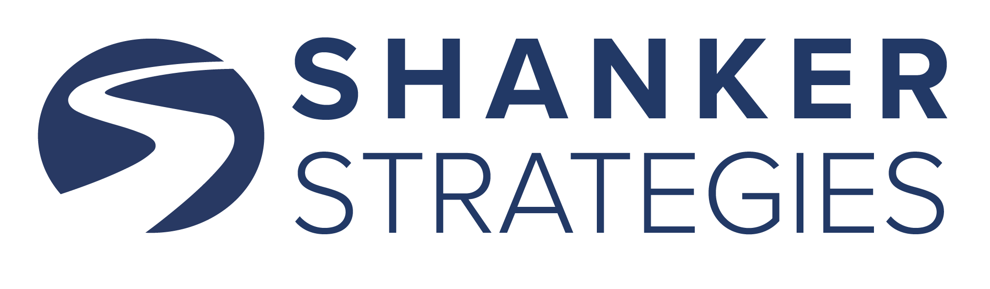 navy blue logo for Shanker Strategies